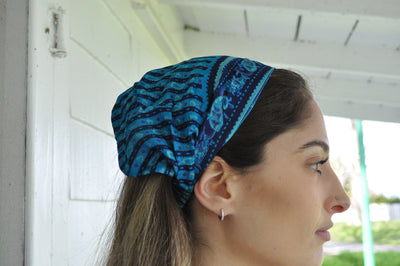 Silk Reversible Headband -Upcycled Sari