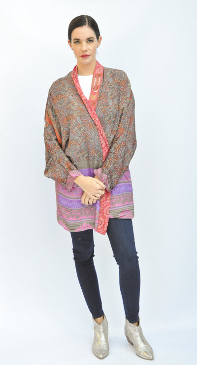 Abundant Reversible Kimono Mixed Print - UPCYCLED