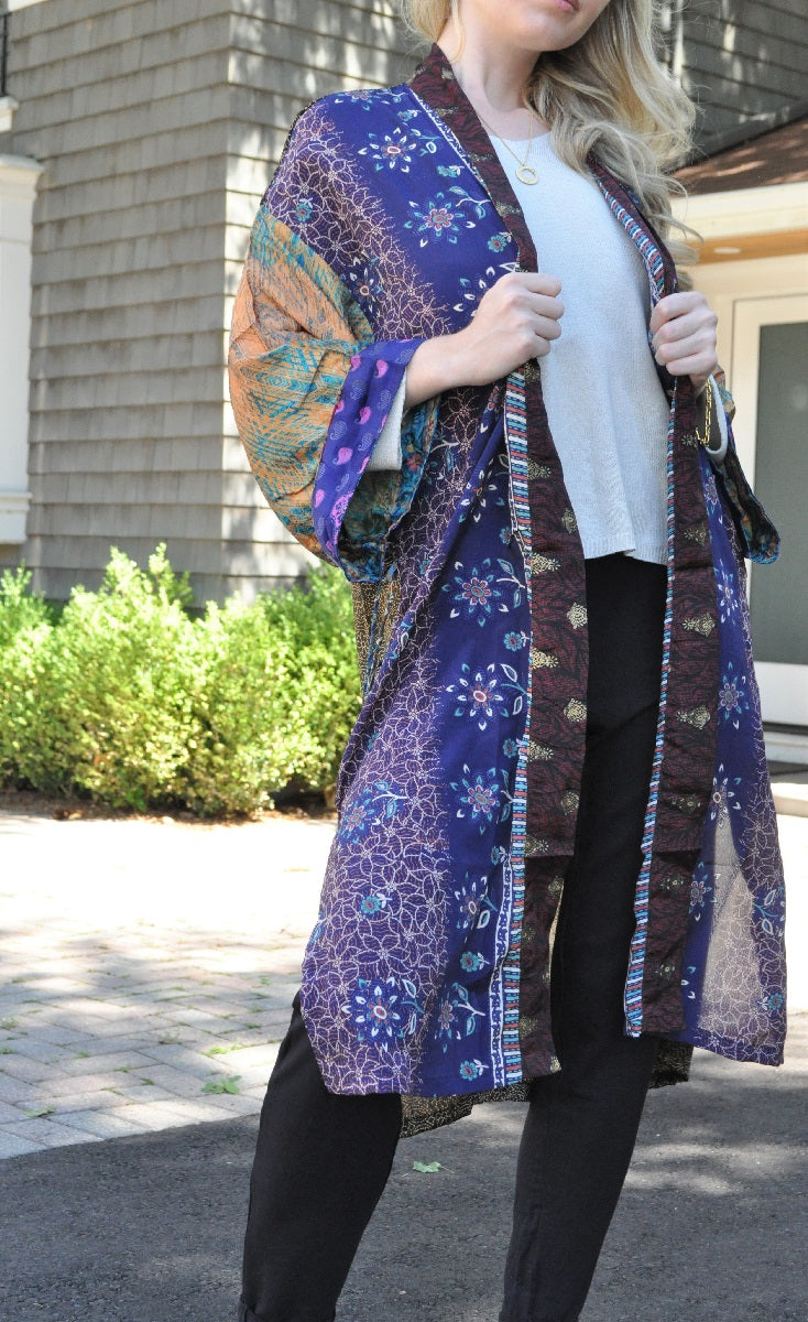 Hillside Kimono Mixed Print -UPCYCLED