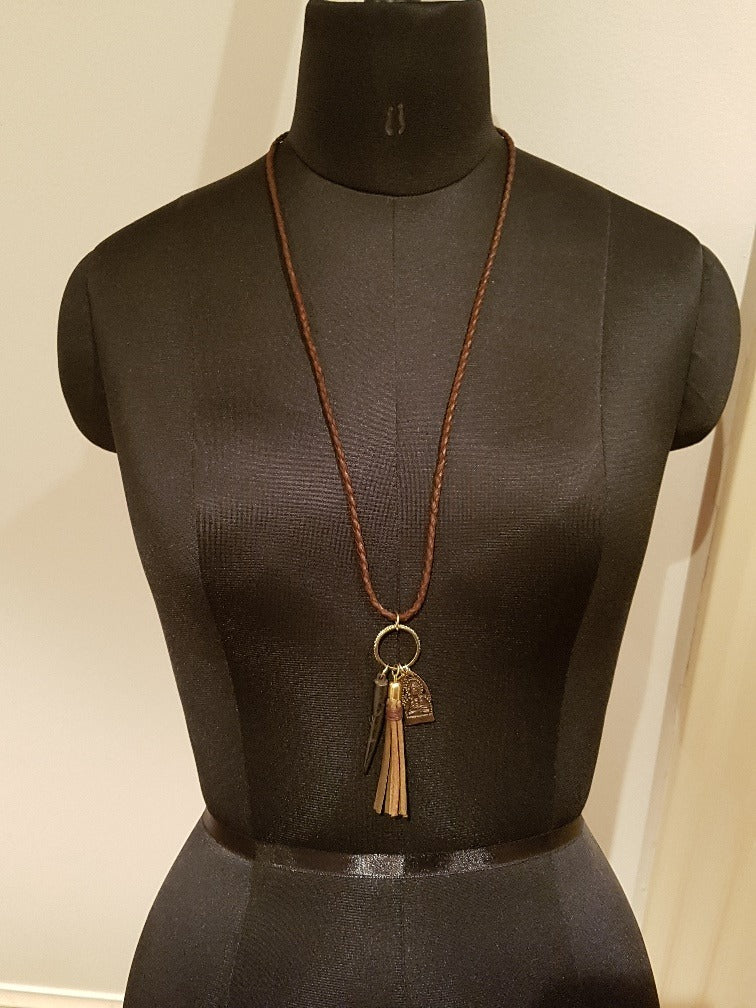Braided Leather Necklace / Choker