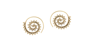 spiral brass earrings