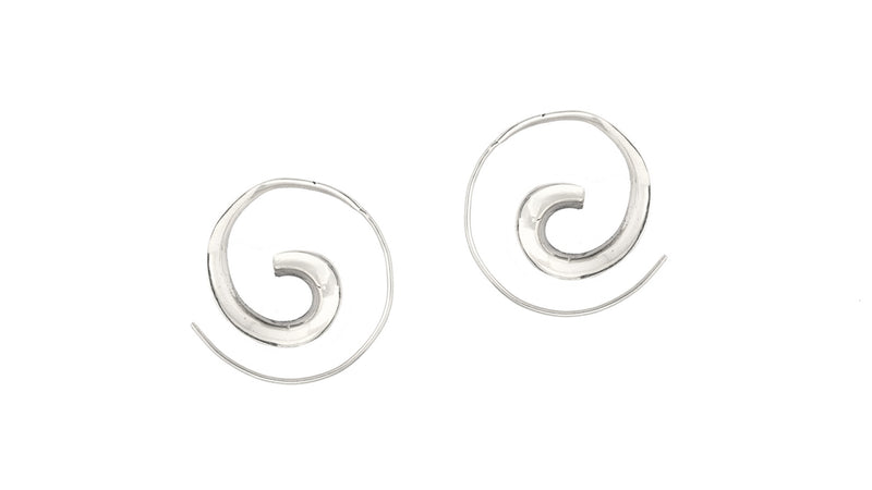 Thick Tribal Earrings - Silver Plated
