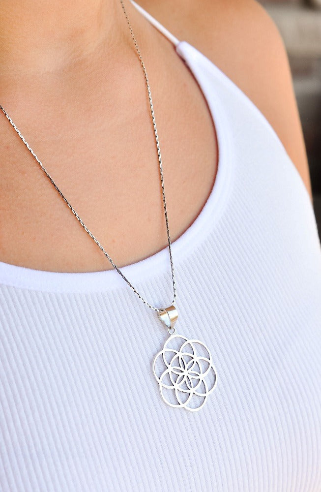 Seed Of Life Pendant (Large) -Silver Plated