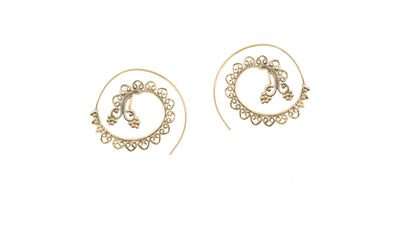 little brass hoop earrings.
