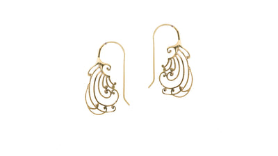 brass earrings shaped
