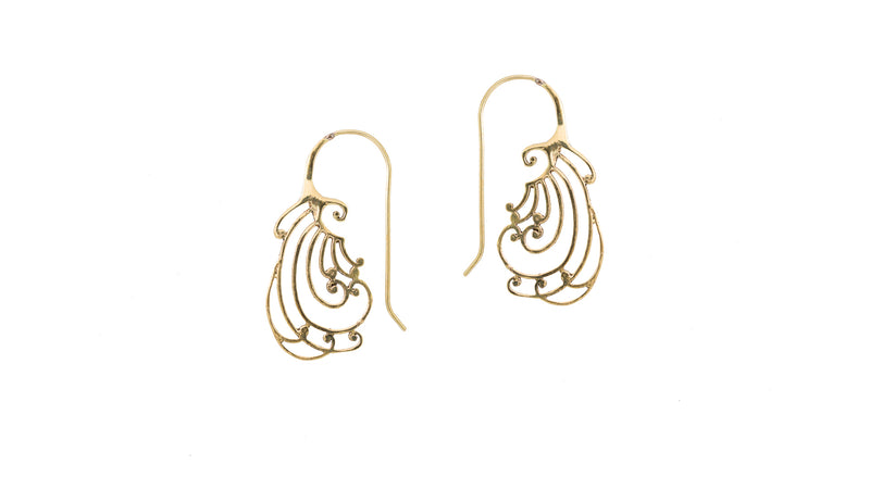 brass earrings shaped