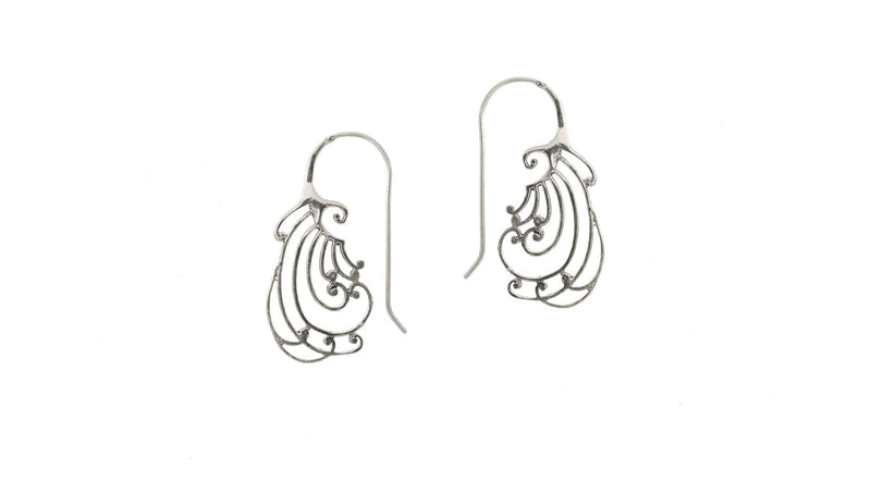 silver plated spiral earrings. 