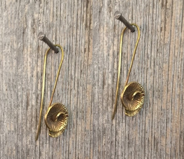 brass drop earrings. 