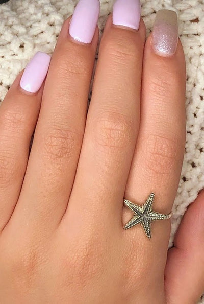 sterling silver starfish ring