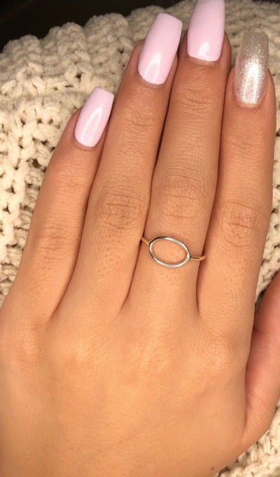 oval shaped sterling silver ring