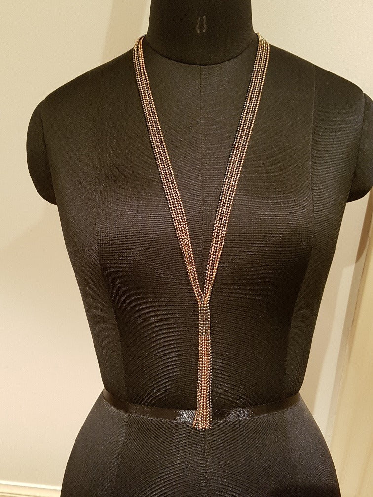 layered copper necklacke chain