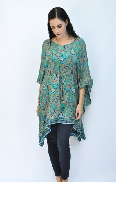Altruistic Poncho -Upcycled  Sari (assorted prints)