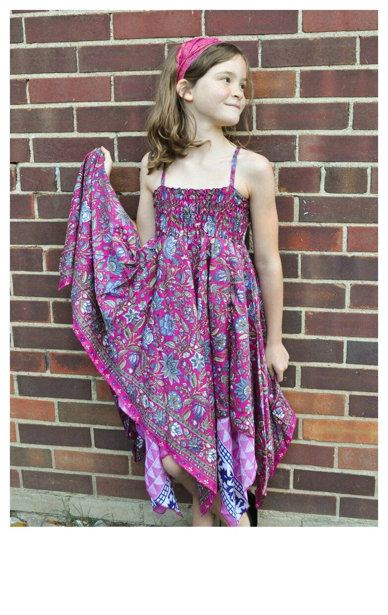 Tiger Lily Dress Tween -Upcycled Sari